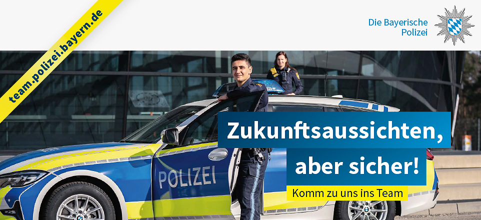 Polizisten mit Streifenwagen