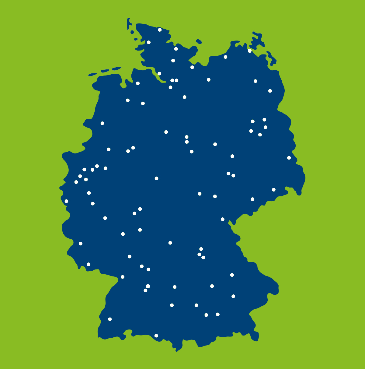 Map of Germany with trade fair locations vocatium and parentum